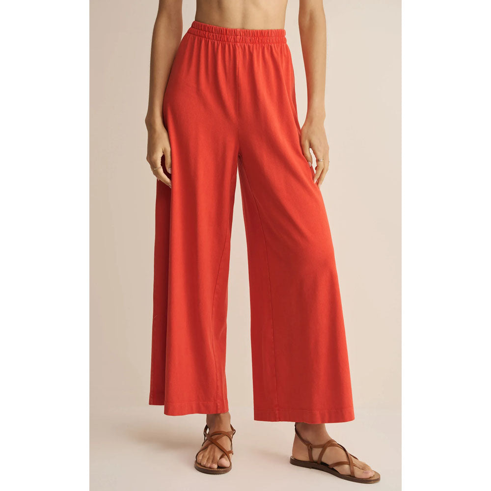 Z Supply Womens Scout Jersey Crop Flare Pant ychee / L