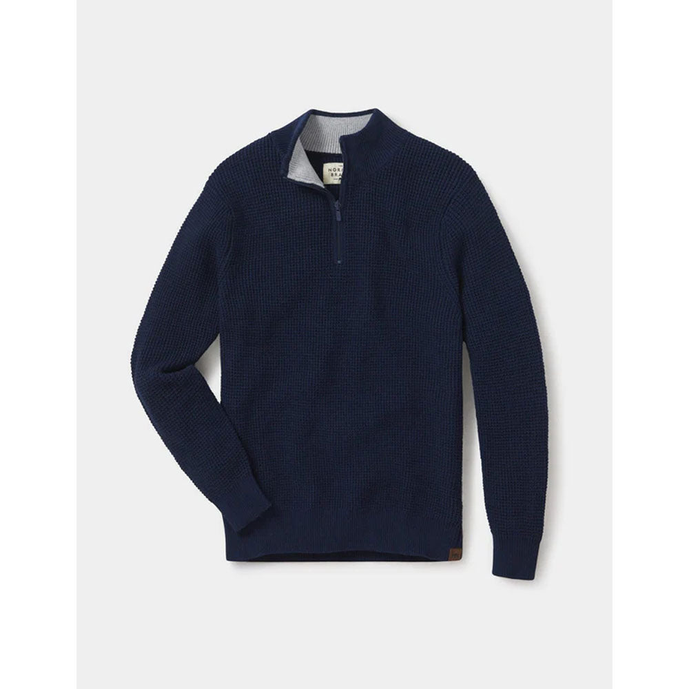 Men&#39;s Waffle Knit Quarter Zip Pullover