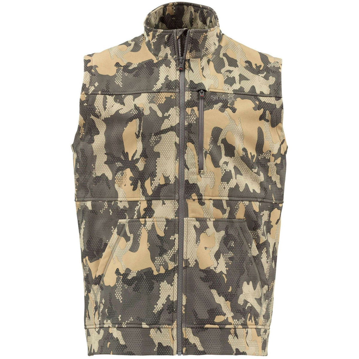 Simms Fishing Men's Rogue Fleece Vest Hex Flo Camo Timber