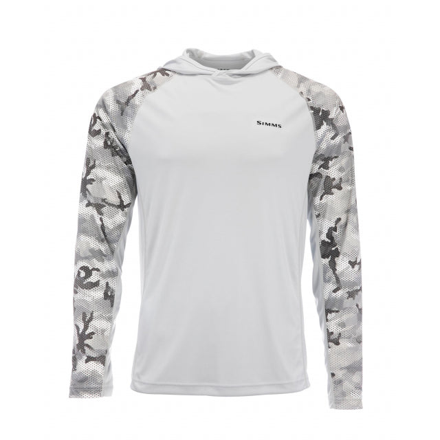 Simms Fishing Men's SolarFlex Hoody - Print Hex Flo Camo Steel