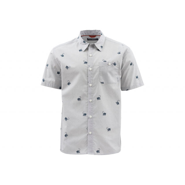 Simms Fishing Men's Tailout SS Shirt Cowboy Fly Sterling