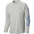 Columbia Men's PFG Terminal Tackle Heather Long Sleeve Shirt Cool Grey Heather, Vivid Blue Logo