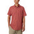 Columbia Men's Under Exposure Yarn-Dye Short Sleeve Shirt Dark Coral Plaid