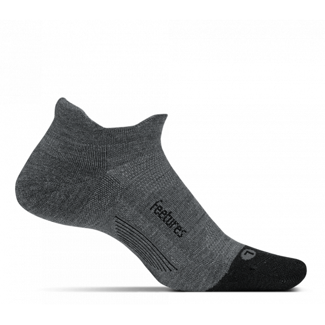 Feetures! Merino 10 Cushion No Show Tab Gray