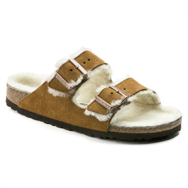 Birkenstock Arizona Suede/Shearling-Nar Mink-Natural