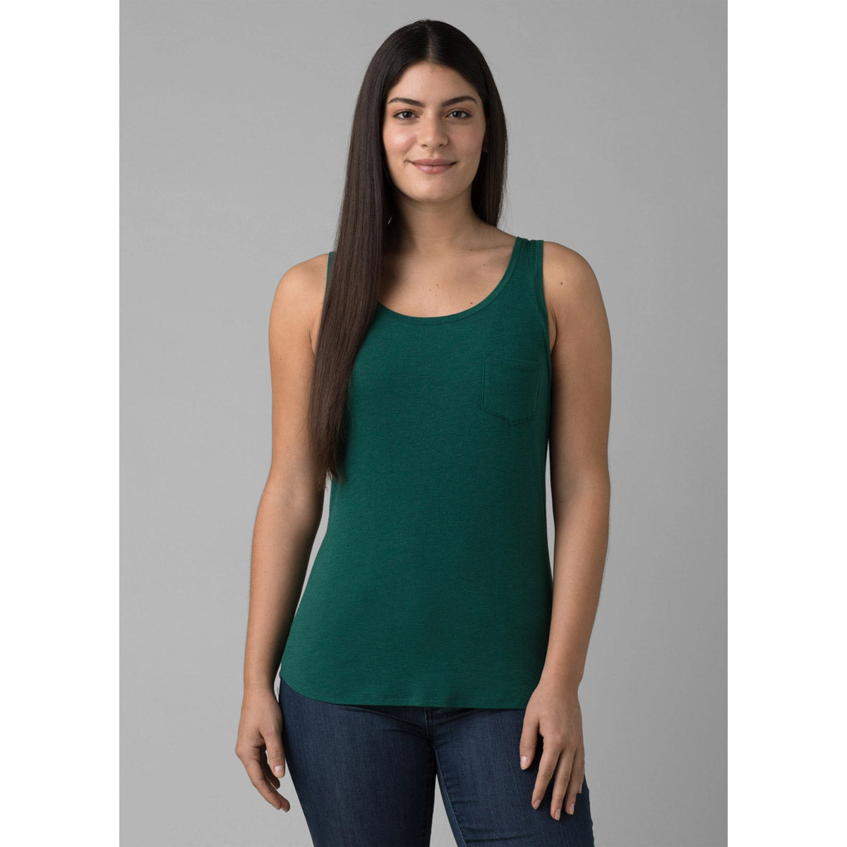 Prana Women&#39;s Foundation Scoop Neck Tank Deep Pine Heather