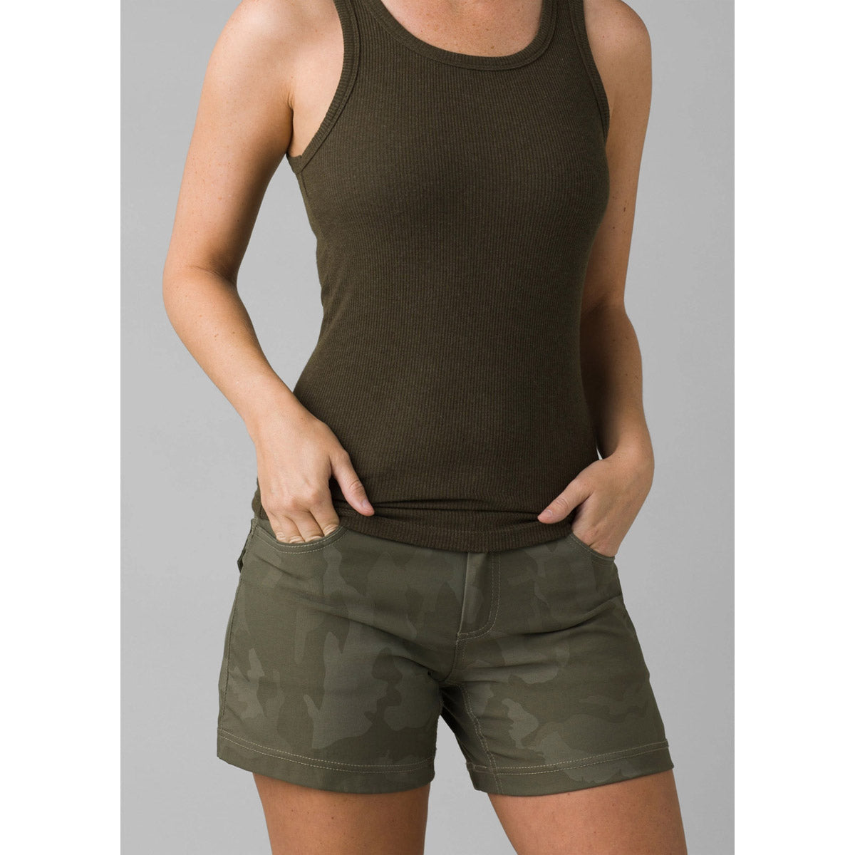 Prana Women&#39;s Foundation Rib Tank Cargo Green Heather