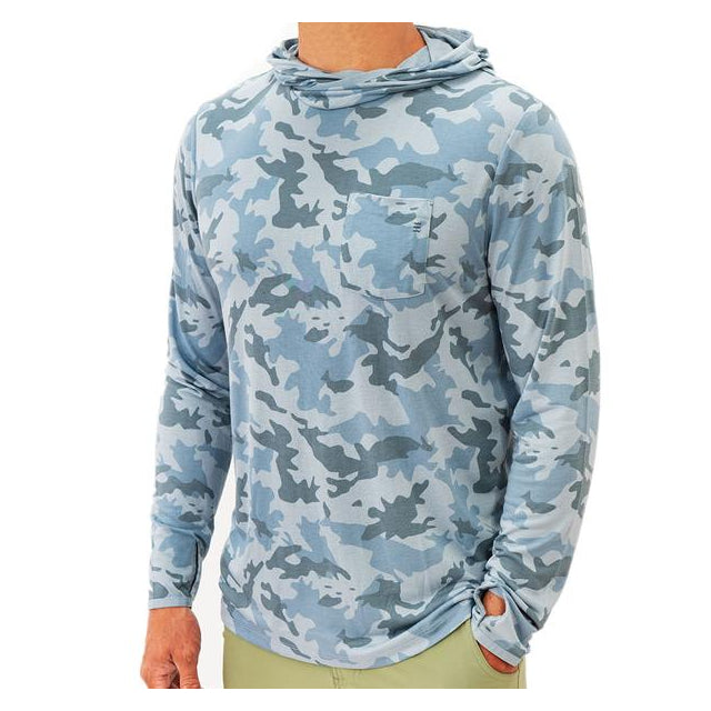 Free Fly Apparel Men's Bamboo Lightweight Hoodie Water Camo