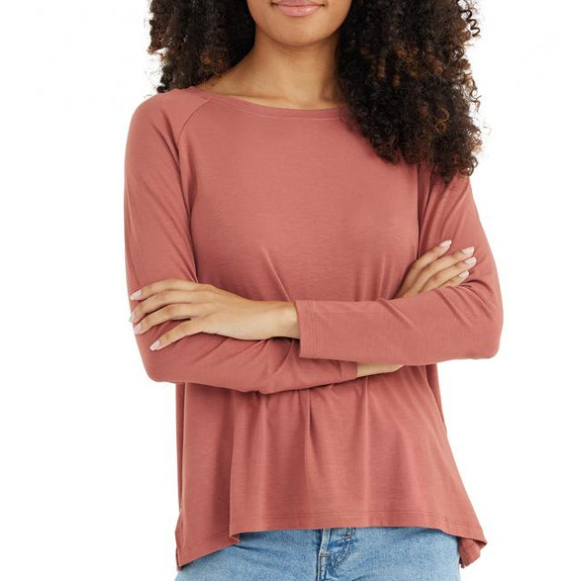 Free Fly Apparel Women's Bamboo Everyday Flex Long Sleeve Rosewood
