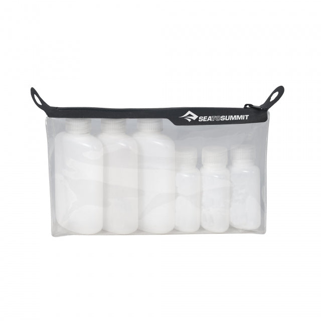 Travelling Light TPU Clear Zip Pouch with Bottles