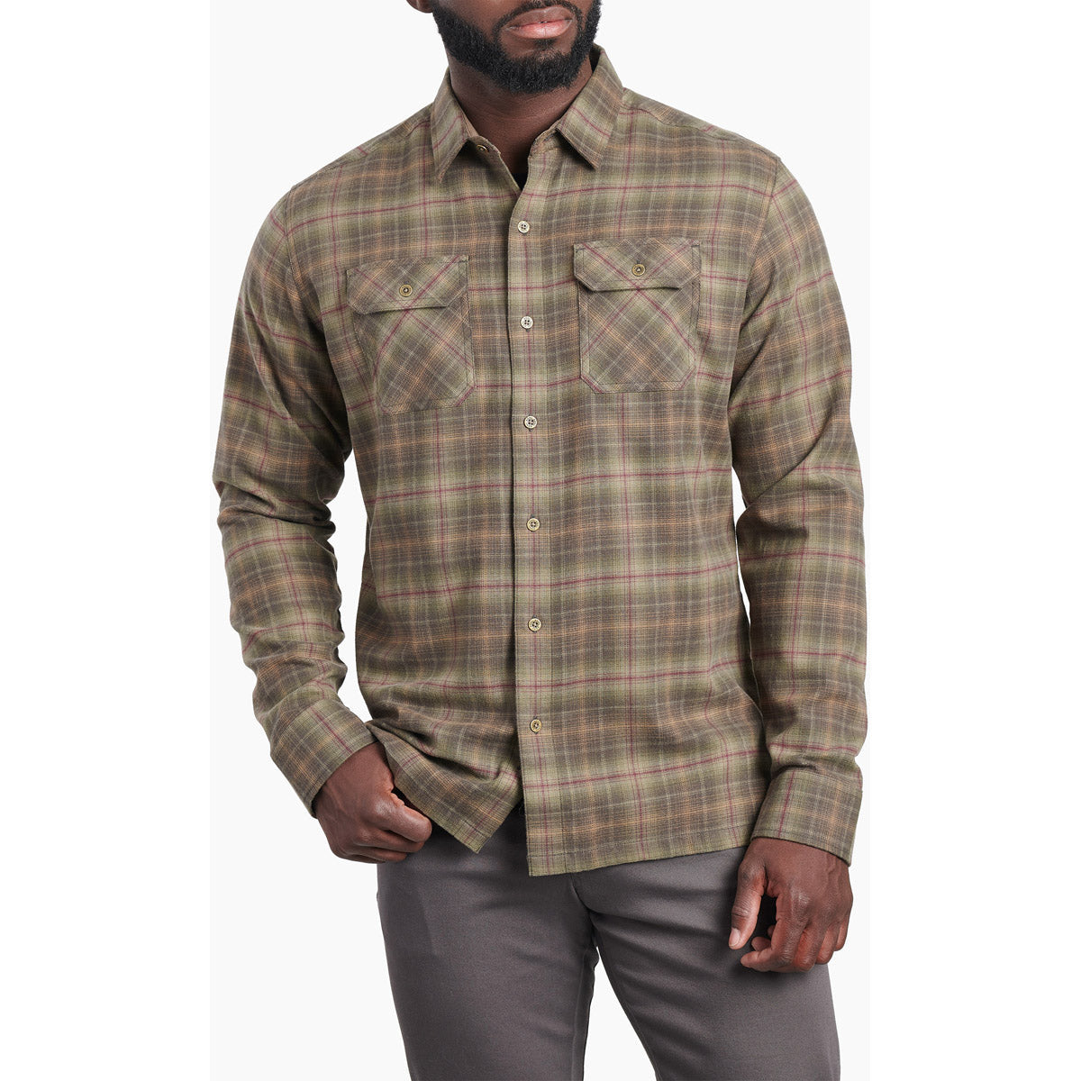 Kuhl Men's Dillingr Flannel Shirt Kovert Olive