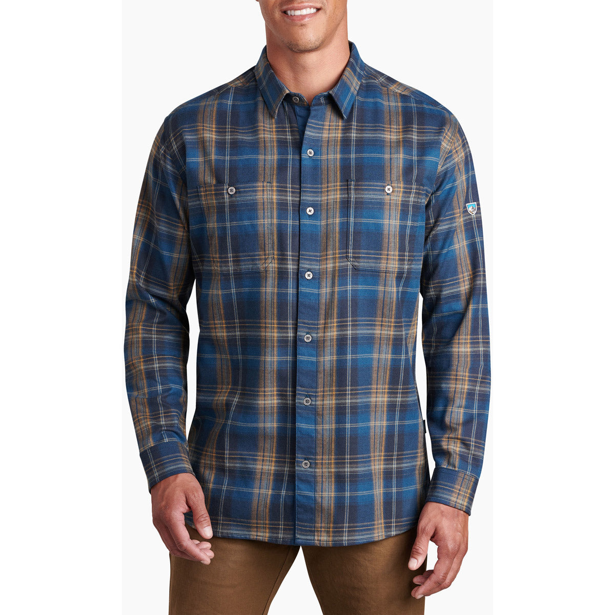 Kuhl Men's Fugitive Flannel Shirt Blue Copper