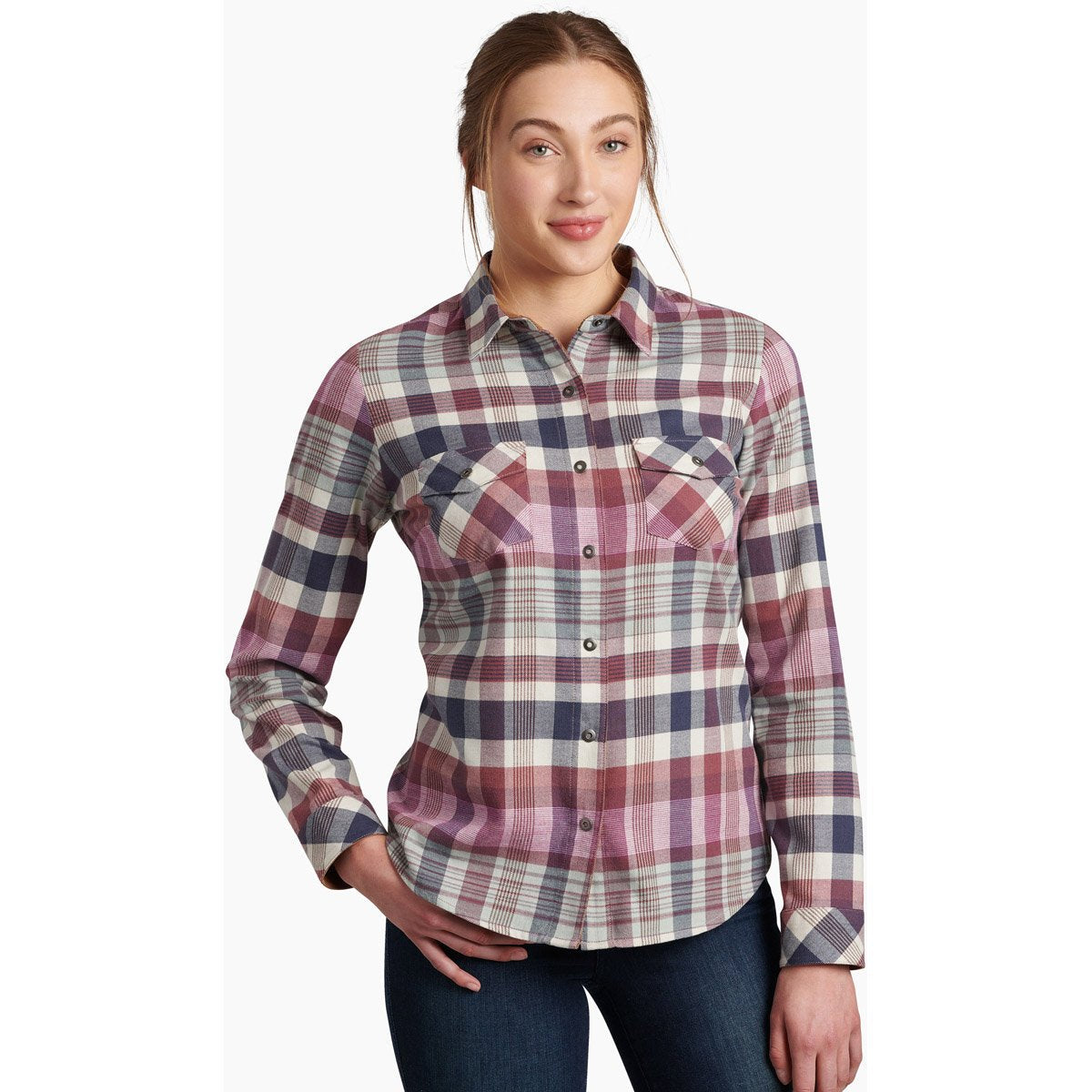 Kuhl Women&#39;s Tess Flannel Long Sleeve Deep Blush