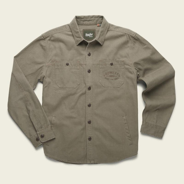 Howler Brothers Trevail Work Shirt Battle Green