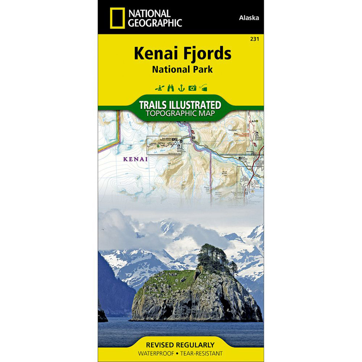 Kenai Fjords National Park Map-National Geographic Maps-Uncle Dan&#39;s, Rock/Creek, and Gearhead Outfitters