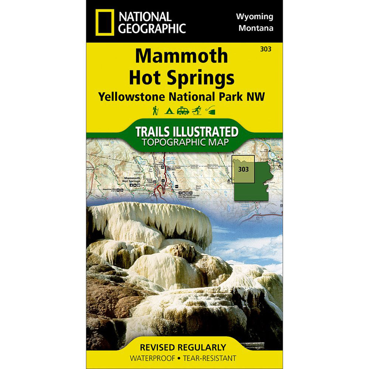 Mammoth Hot Springs: Yellowstone National Park NW-National Geographic Maps-Uncle Dan&#39;s, Rock/Creek, and Gearhead Outfitters