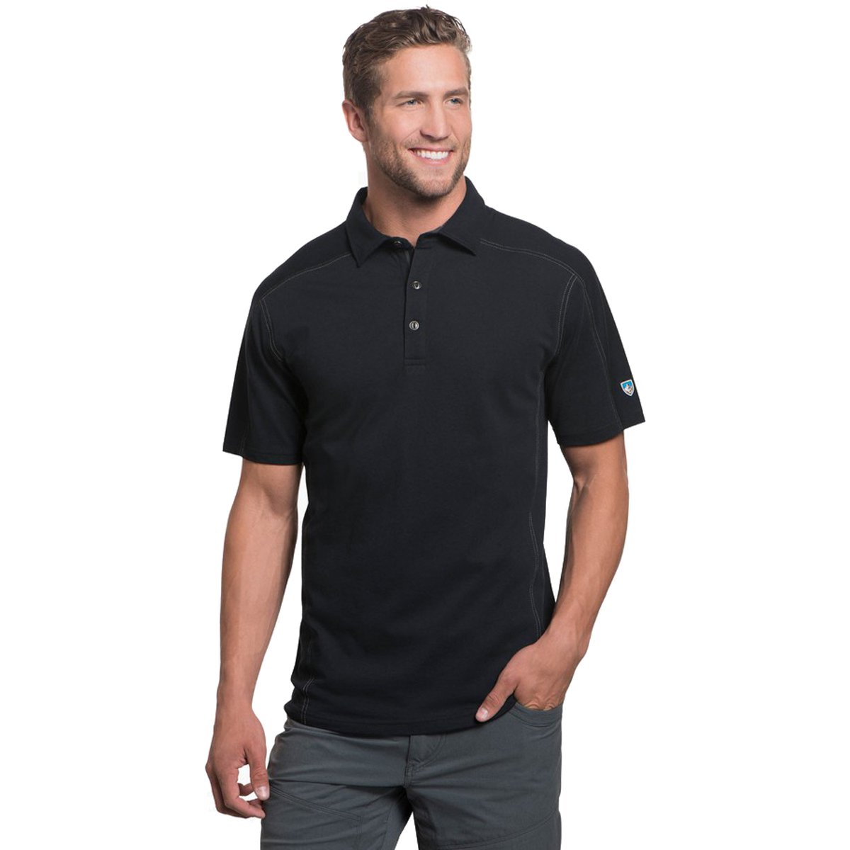 Kuhl Men&#39;s Wayfarer Short Sleeve Polo Shirt Raven