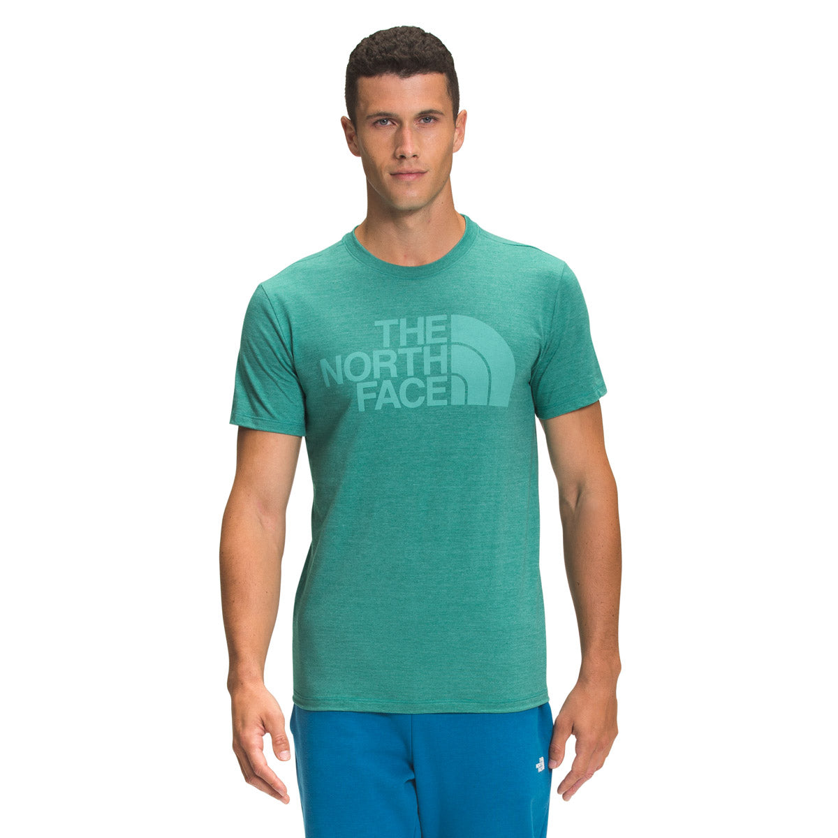 The North Face Men's Short-Sleeve Half Dome Tri-Blend Tee Porcelain Green Heather