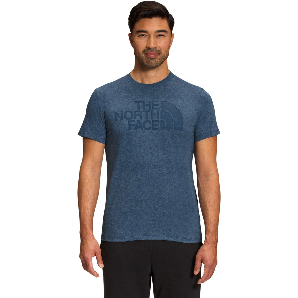 The North Face Men's Short-Sleeve Half Dome Tri-Blend Tee Shady Blue Heather/Shady Blue