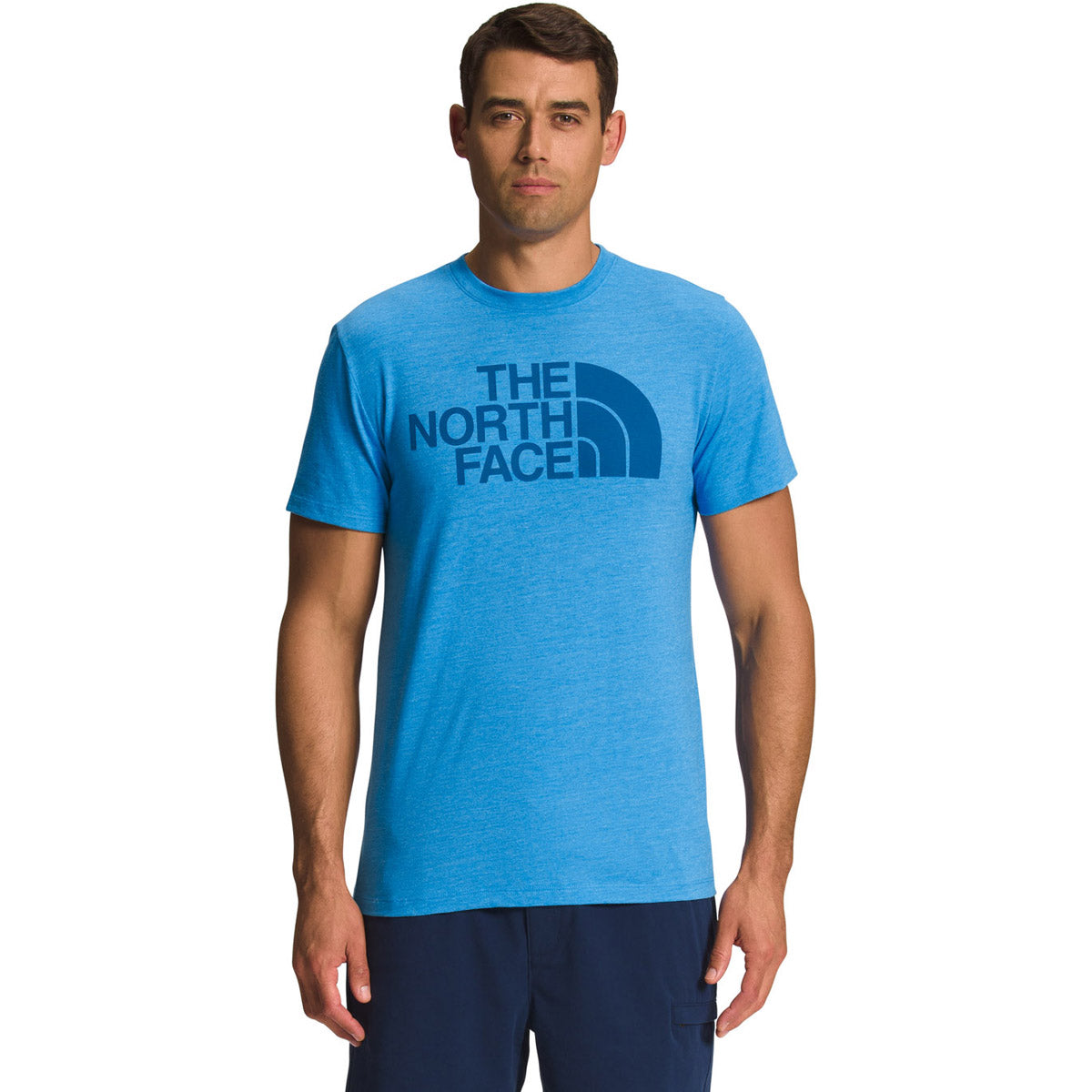 The North Face Men's Short-Sleeve Half Dome Tri-Blend Tee Super Sonic Blue Heather