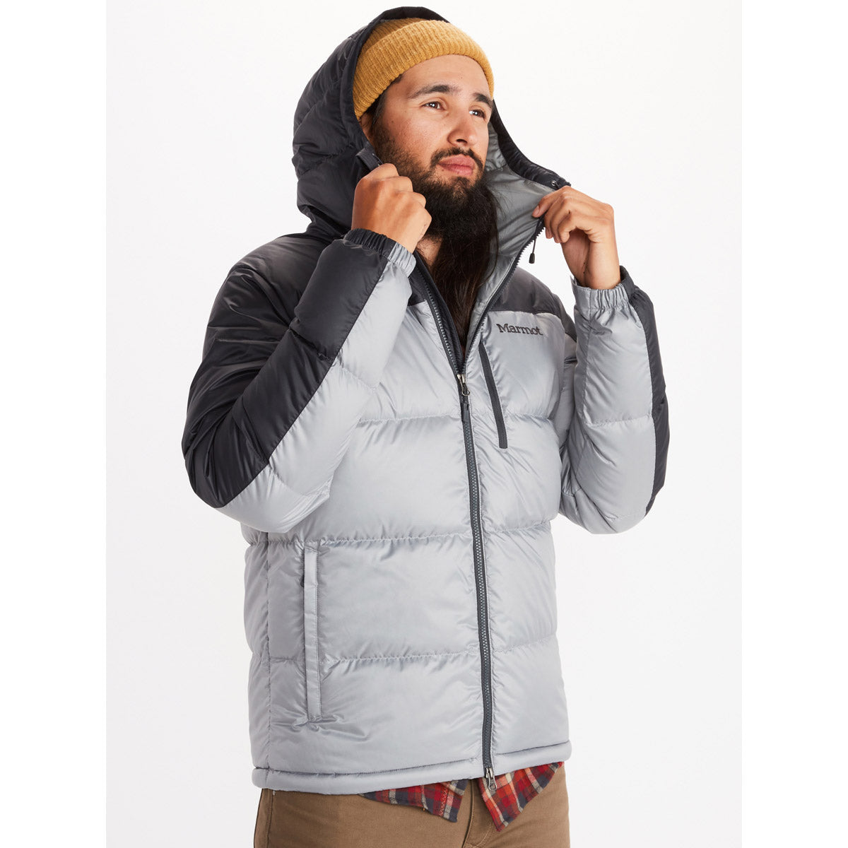 Marmot Men&#39;s Guides Down Hoody Grey Storm/Dark Steel