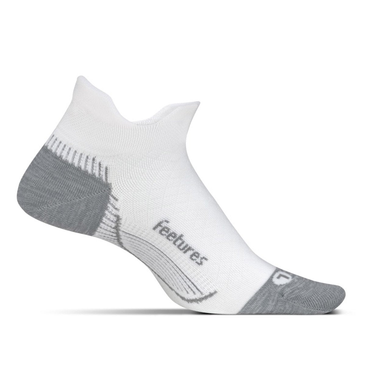 Feetures! PF Relief Light Cushion No Show Tab Socks White