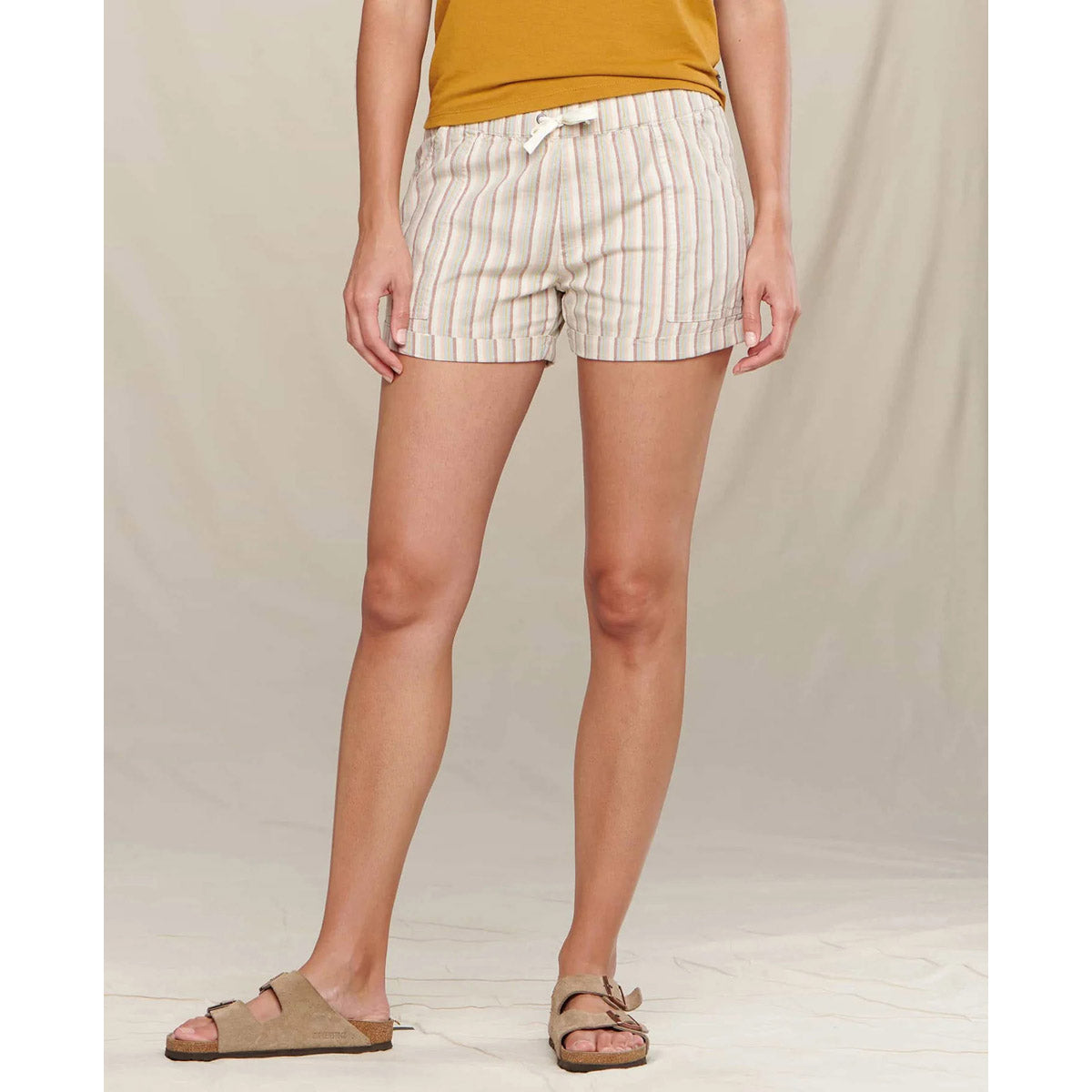 Toad&amp;Co. Women&#39;s Taj Hemp Short Egret Thin Stripe