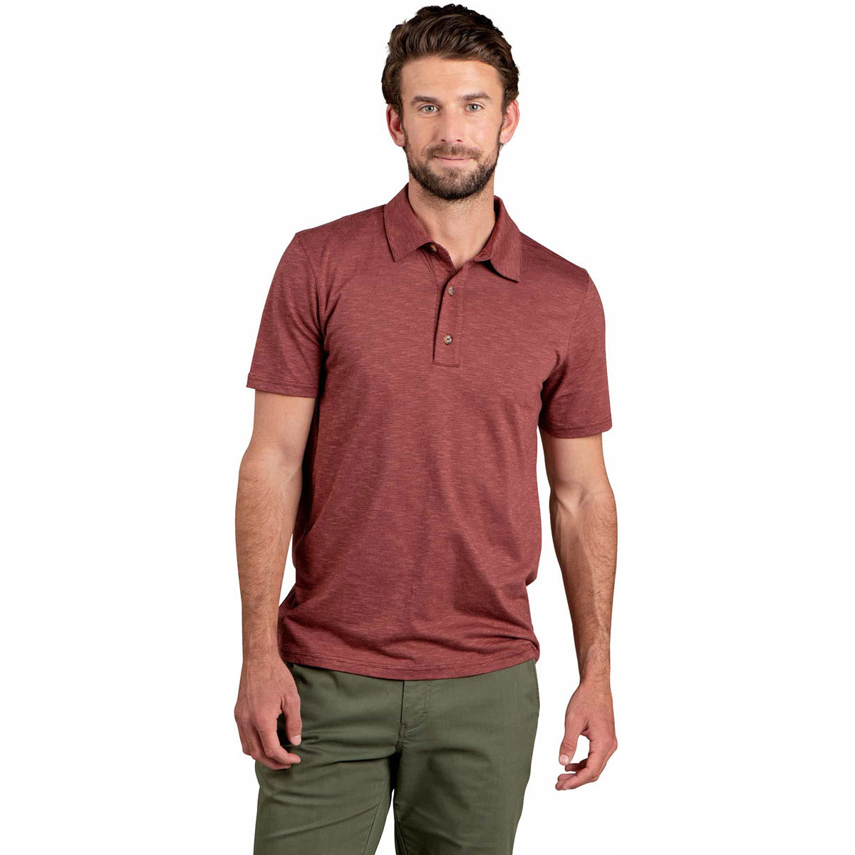 Toad&amp;Co. Men&#39;s Tempo Short Sleeve Polo Henna