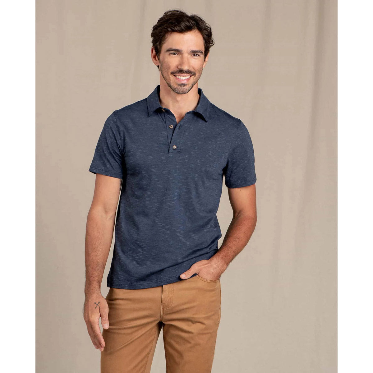 Toad&amp;Co. Men&#39;s Tempo Short Sleeve Polo True Navy