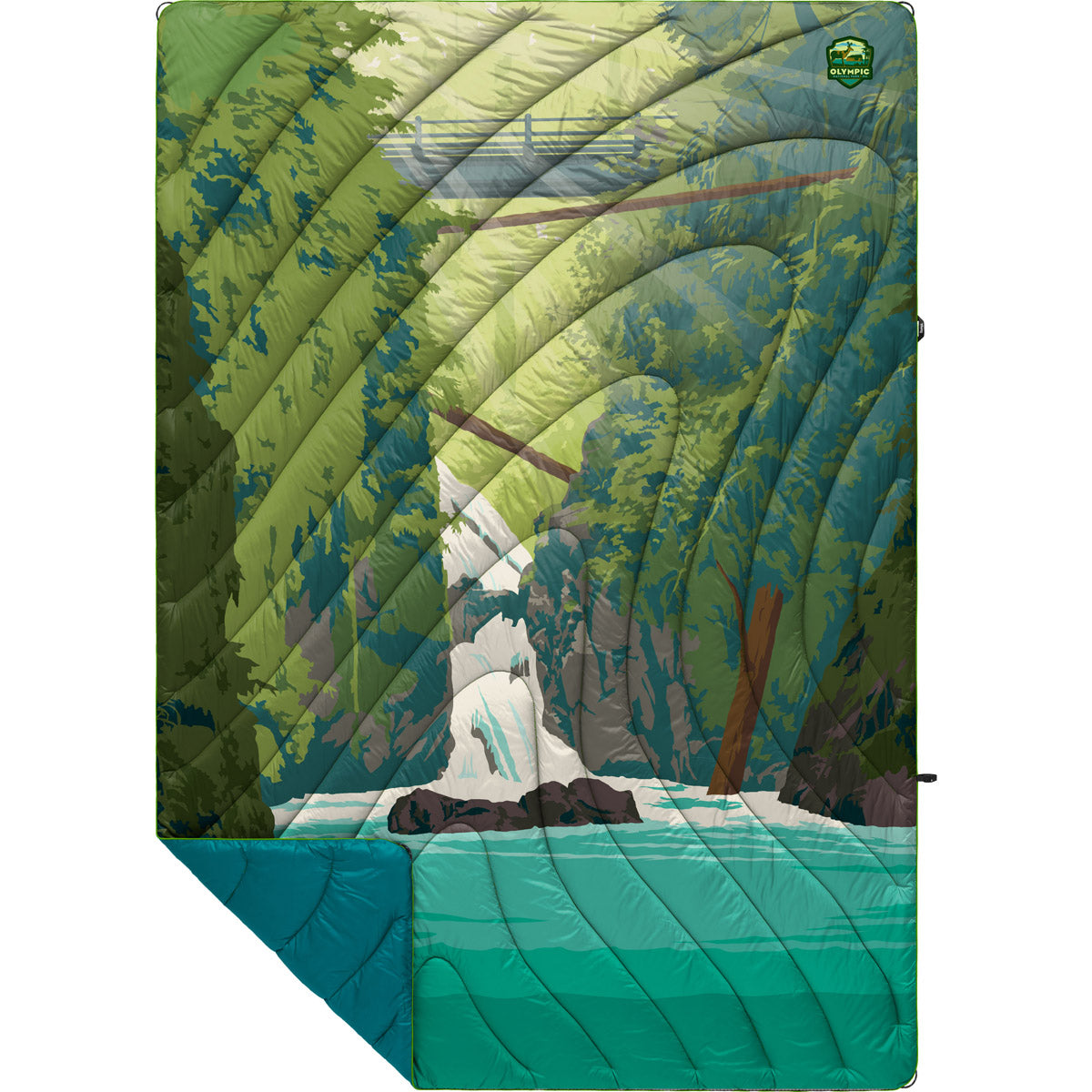 Rumpl Original Puffy Blanket - Printed 1-Person Olympic National Park