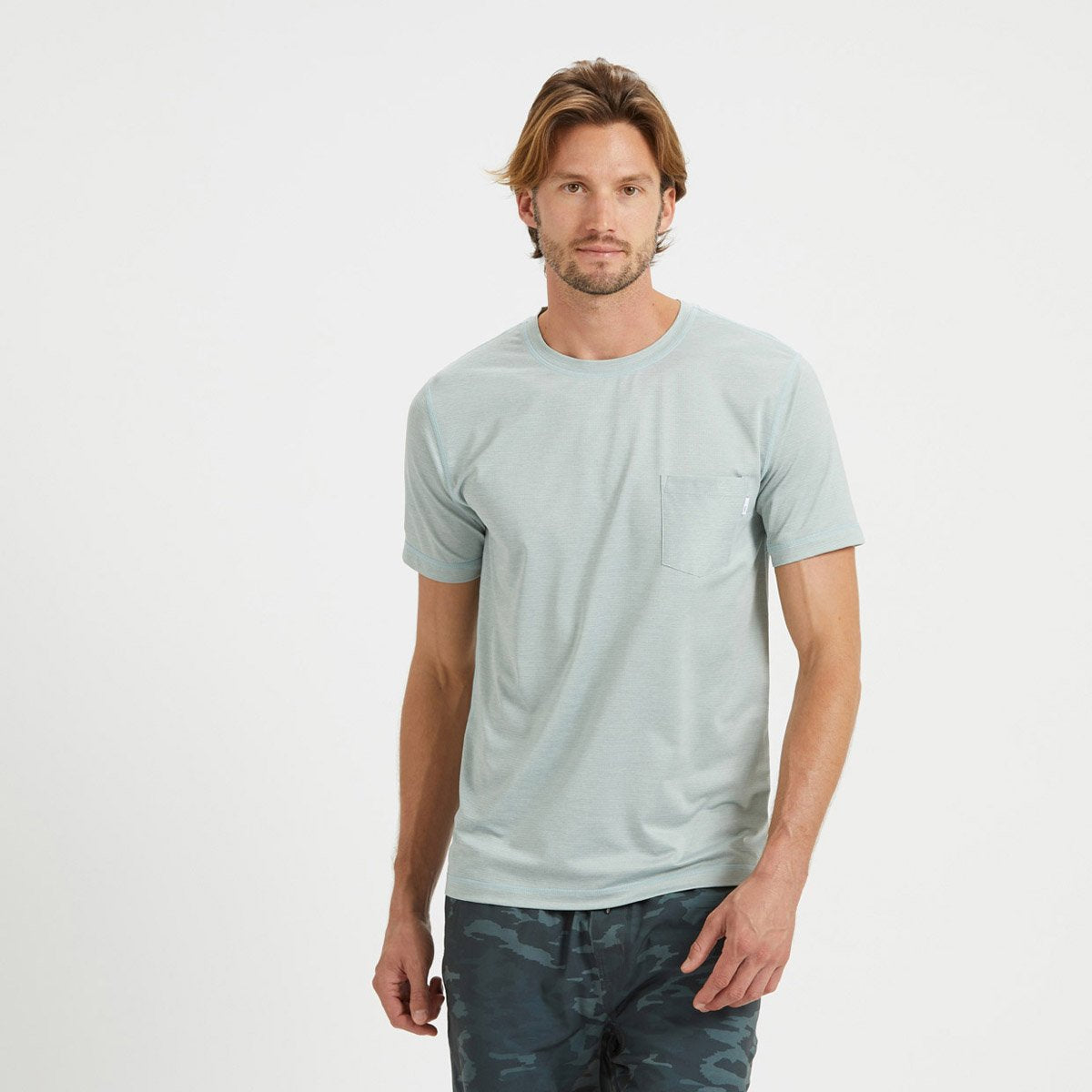 Vuori Men's Tradewind Performance Tee - V109_Sea Glass Heather