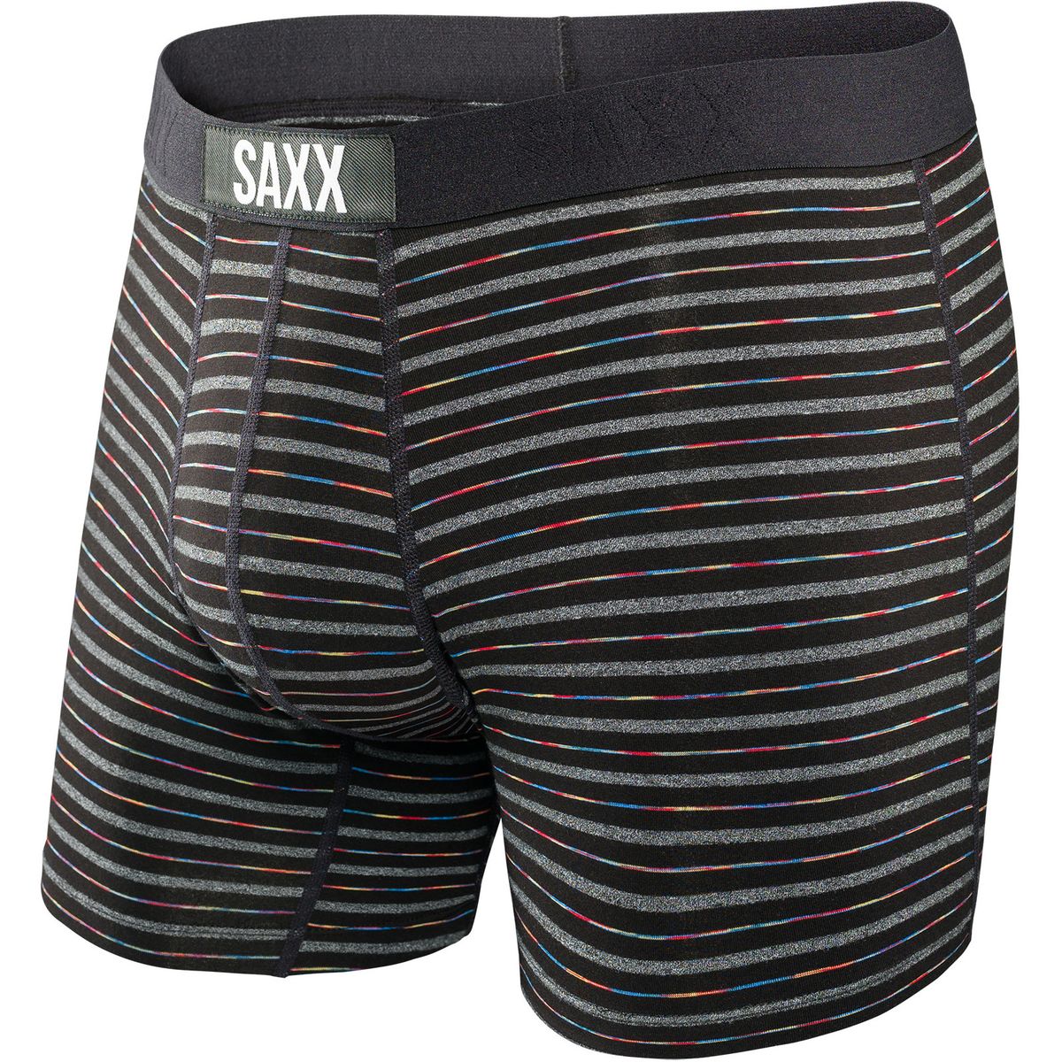 Saxx Underwear Co. Men's Vibe Boxer Brief Black Gradient Stripe