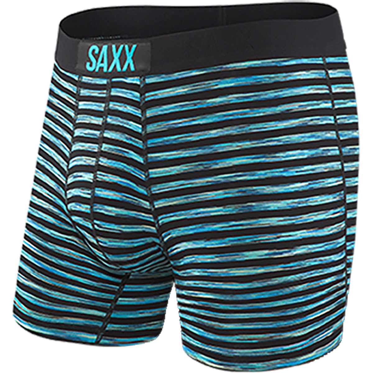 Saxx Underwear Co. Men's Vibe Boxer Brief Black Space Hiker Stripe