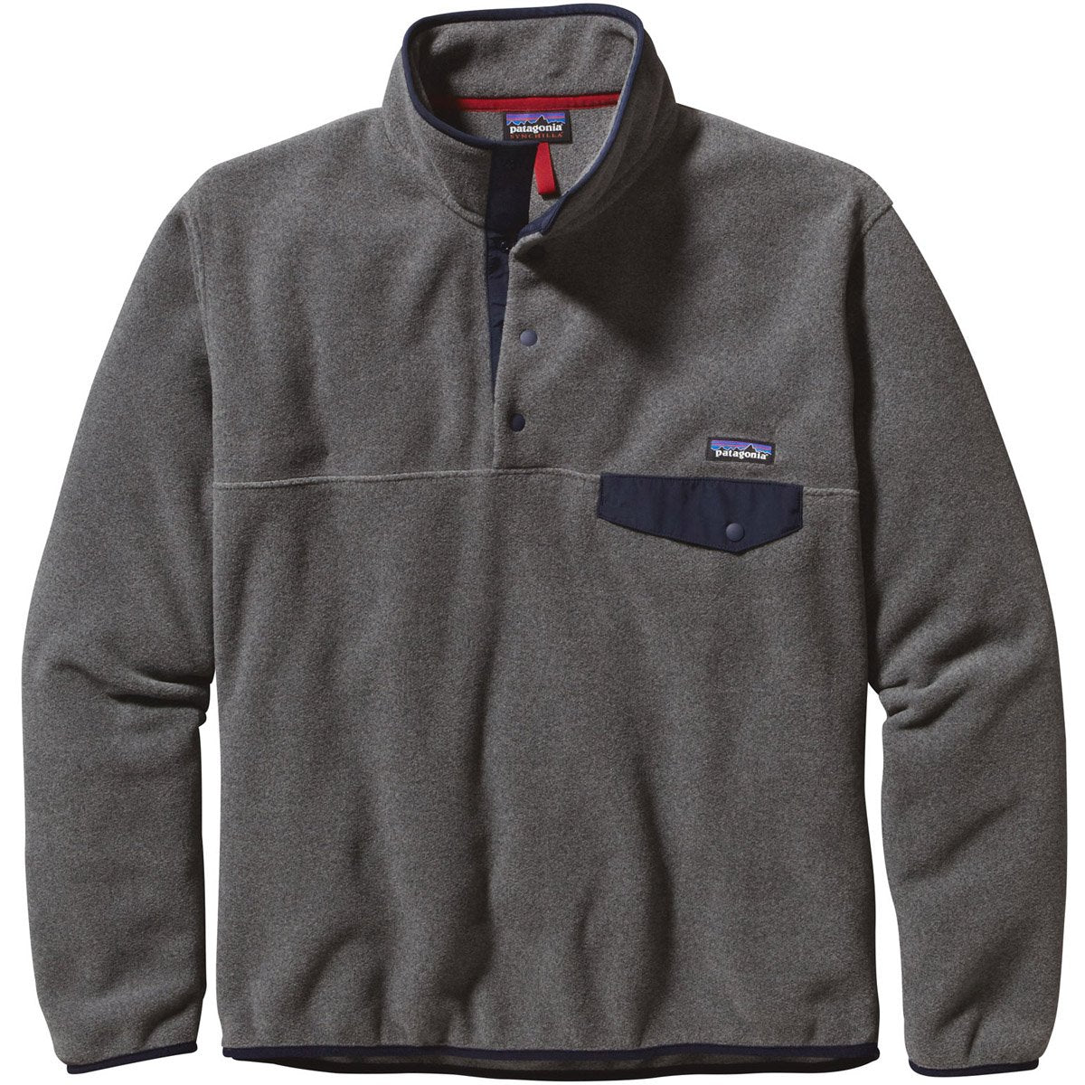 Patagonia Men&#39;s Lightweight Synchilla Snap-T Pullover Nickel w/ Navy Blue