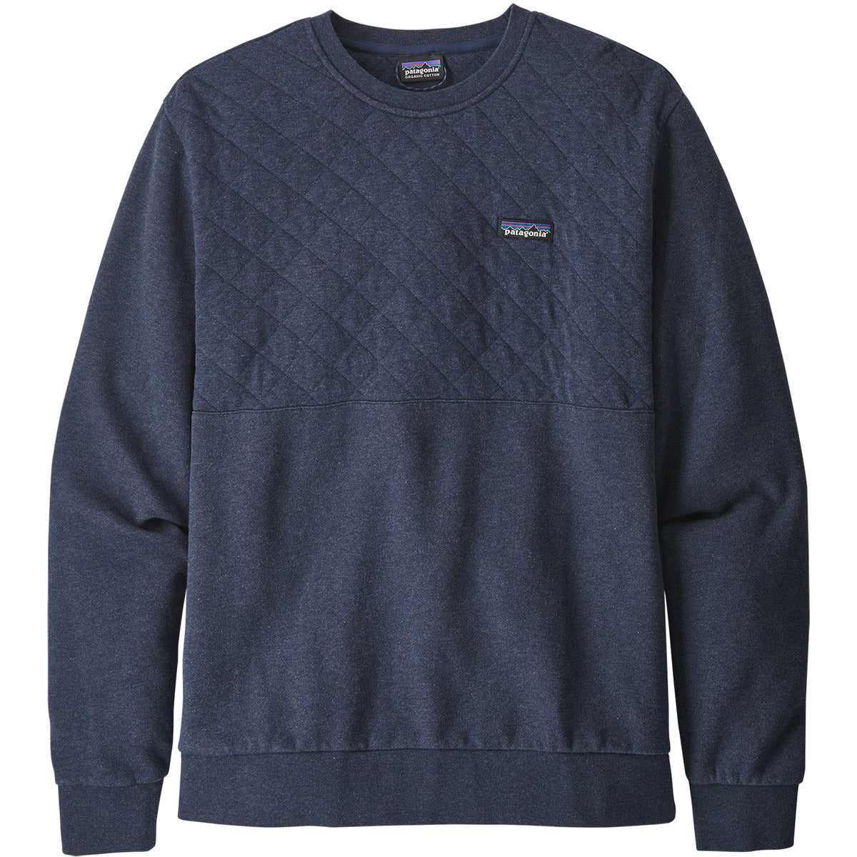 Patagonia Men&#39;s Organic Cotton Quilt Crewneck Sweatshirt New Navy