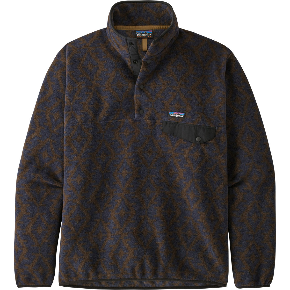 Patagonia Men&#39;s Lightweight Synchilla Snap-T Pullover Field Geo mall: New Navy / S