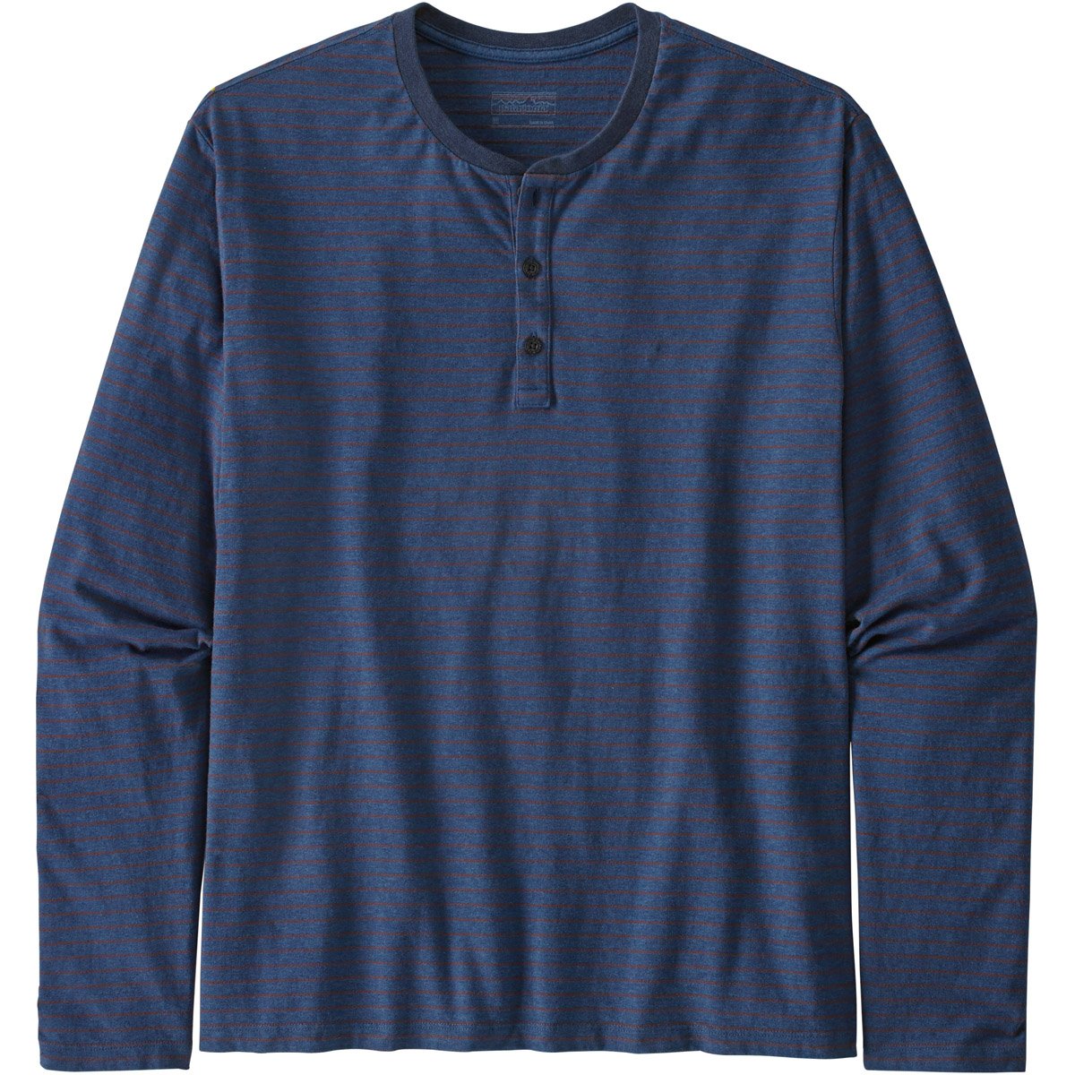 Patagonia Men&#39;s Long-Sleeved Organic Cotton Lightweight Henley Pullover Wavy Dobby: Stone Blue