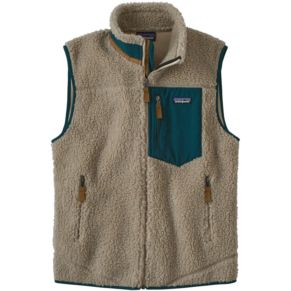 Patagonia Men&#39;s Classic Retro-X Fleece Vest Pelican w/Dark Borealis Green