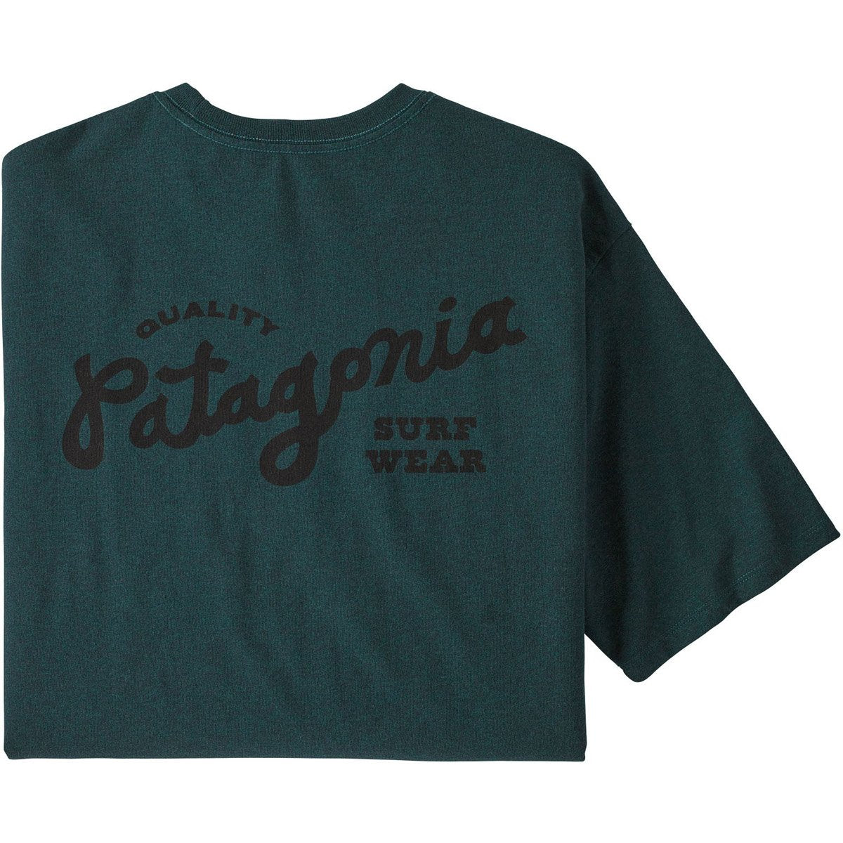 Patagonia Men&#39;s Quality Surf Pocket Responsibili-Tee Dark Borealis Green