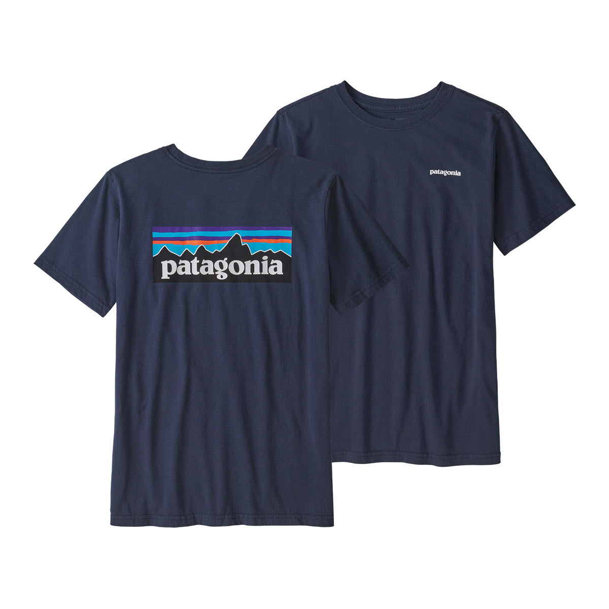 Patagonia Kids' Regenerative Organic Certified Cotton Graphic T-Shirt P-6 Logo: New Navy