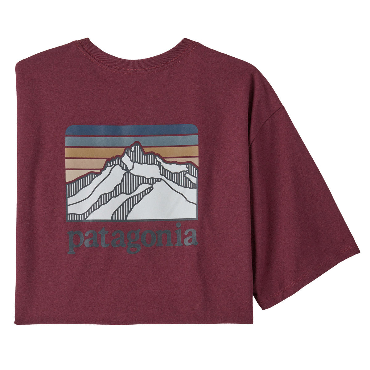 Patagonia Men's Line Logo Ridge Pullovercket Responsibili-Tee Sequoia Red