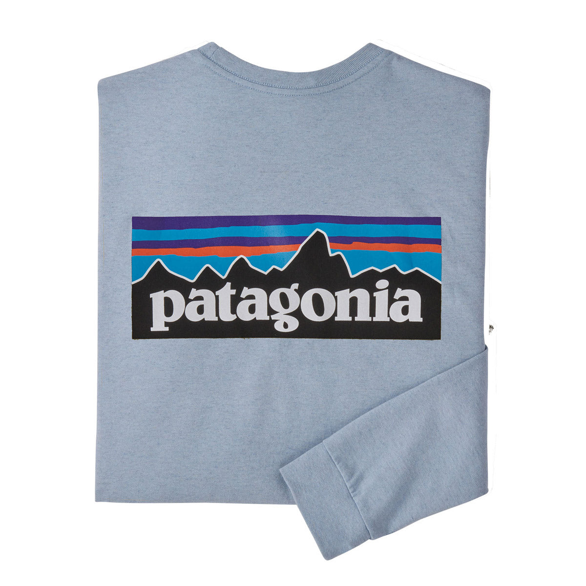 Patagonia Men's Long-Sleeved P-6 Logo Responsibili-Tee Steam Blue