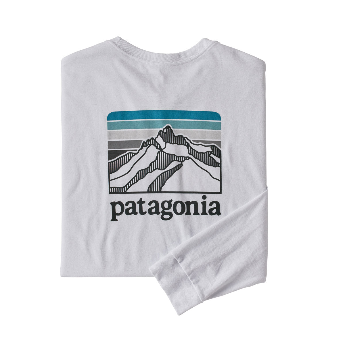 Patagonia Men&#39;s Long-Sleeved Line Logo Ridge Responsibili-Tee White