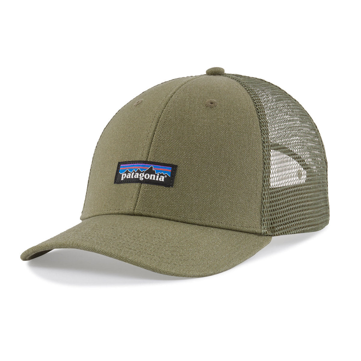 Patagonia P-6 Label LoPro UnTrucker Hat Fatigue Green