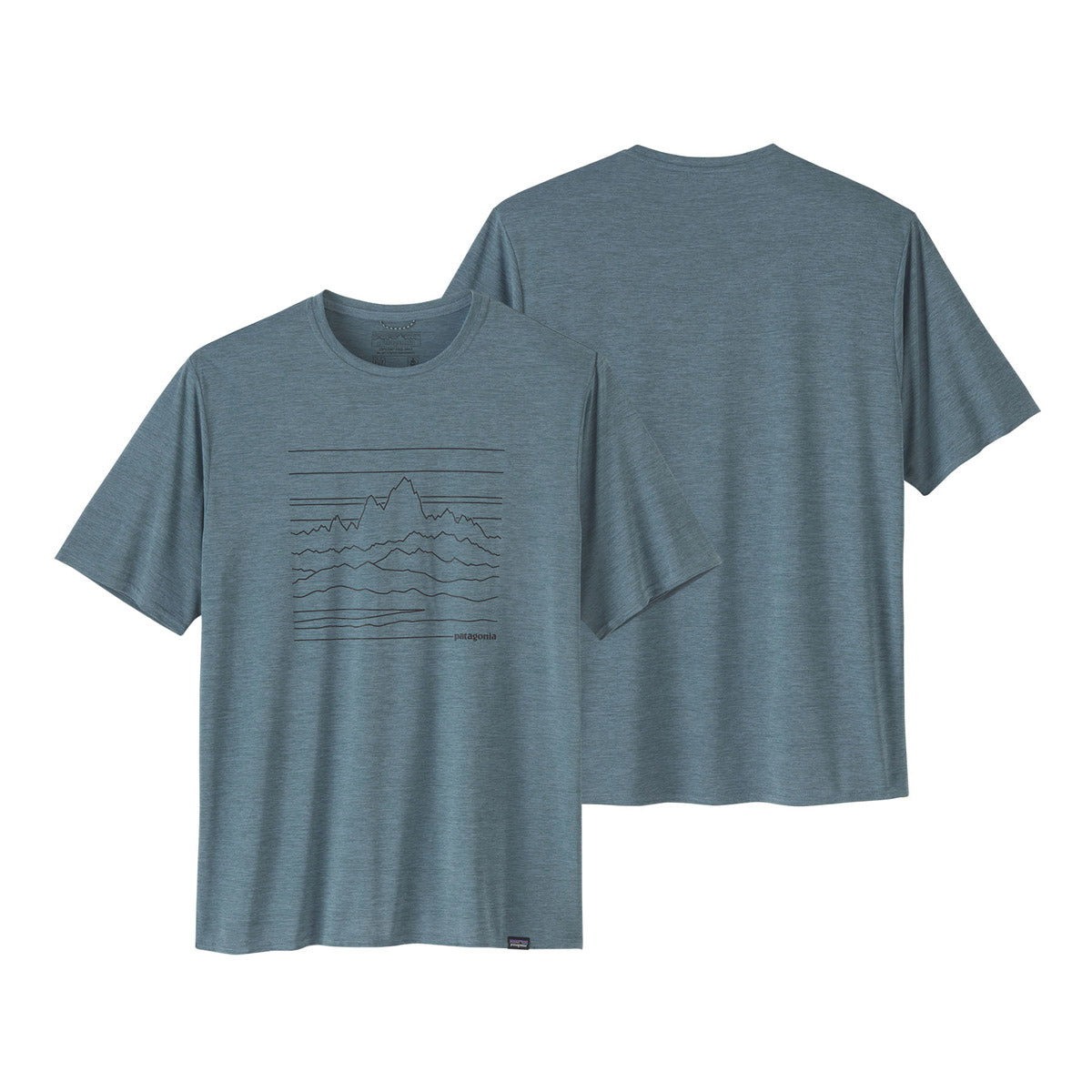Patagonia Men's Capilene Cool Daily Graphic Shirt Up High Endurance: Light Plume Grey X-Dye