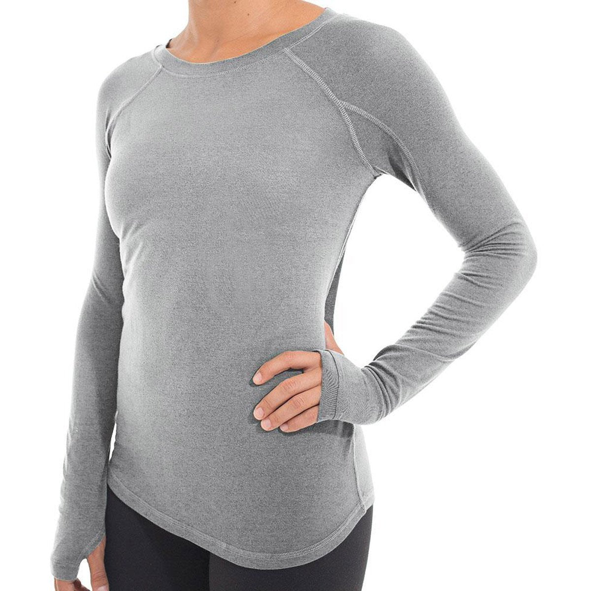 Free Fly Apparel Women&#39;s Bamboo Midweight Long Sleeve Heather Grey