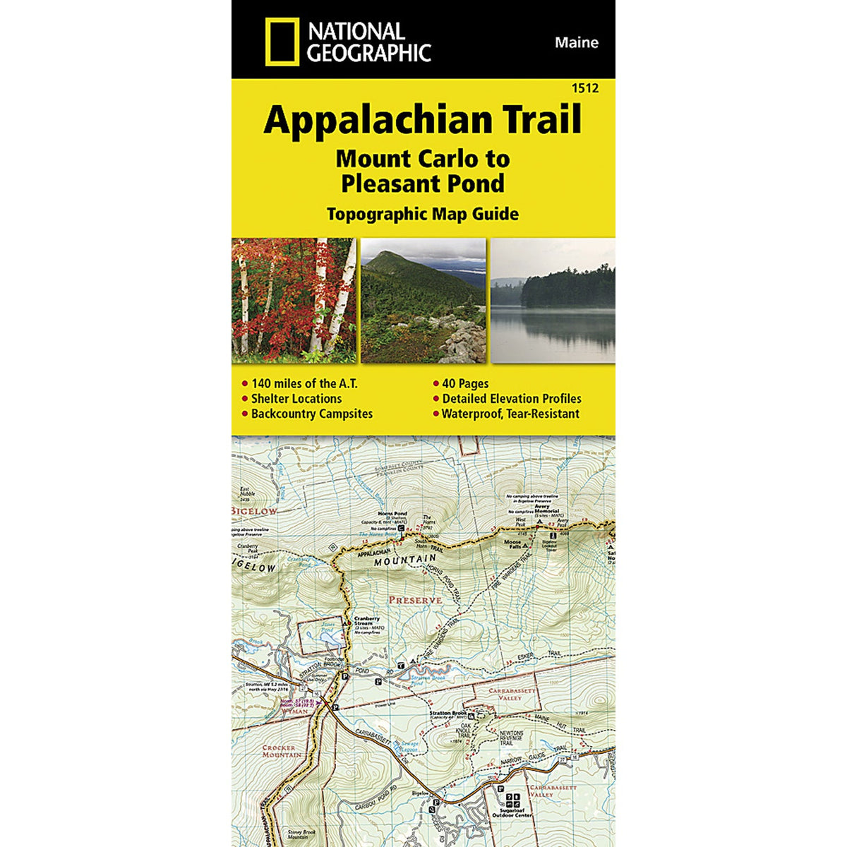 Appalachian Trail Map, Mount Carlo to Pleasant Pond [Maine]-National Geographic Maps-Uncle Dan&#39;s, Rock/Creek, and Gearhead Outfitters