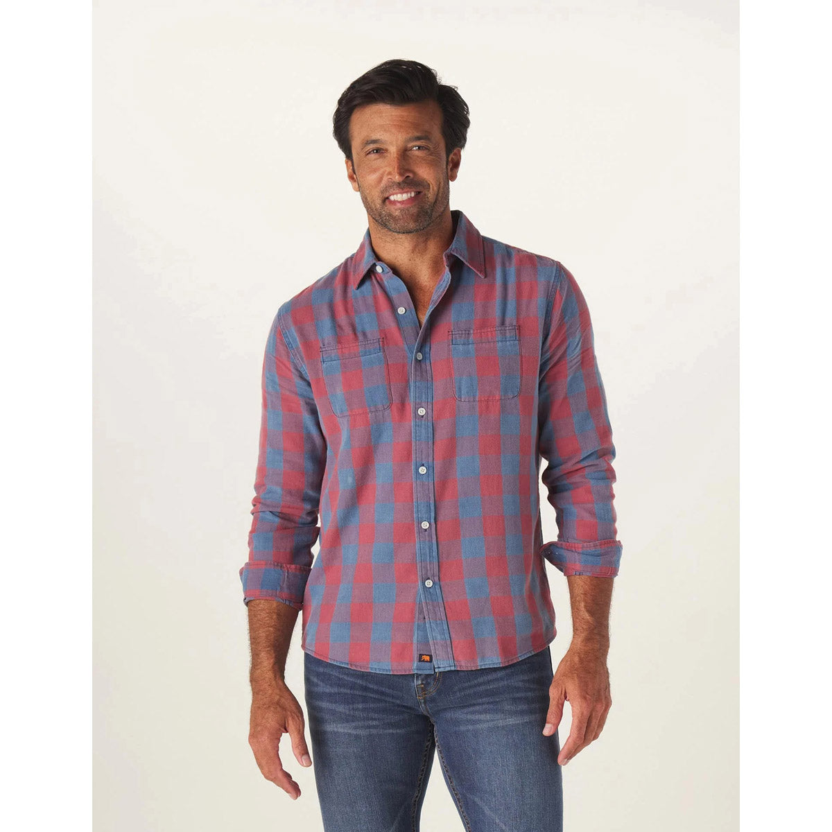 The Normal Brand Men&#39;s Jackson Button Up Shirt Buffalo Indigo