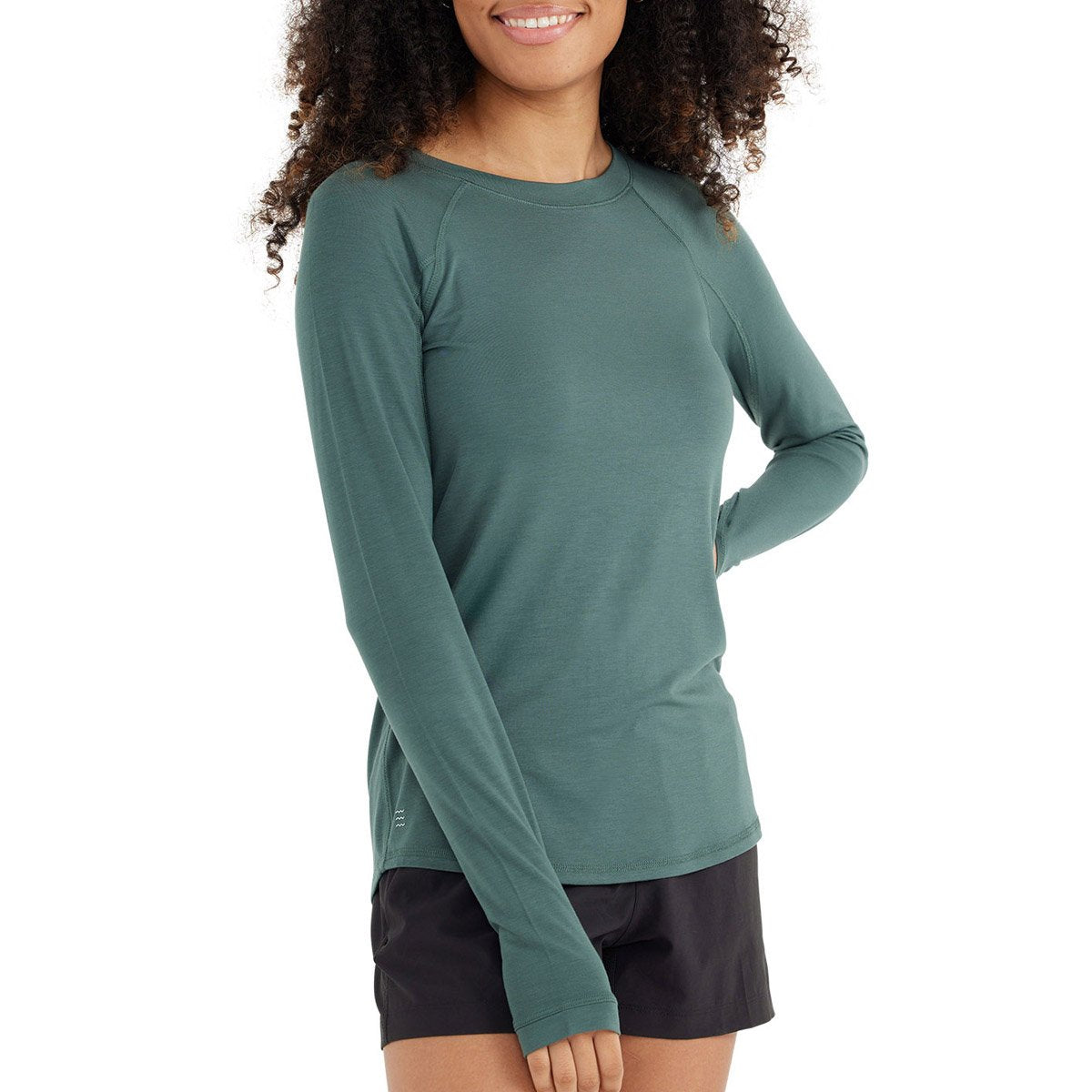 Free Fly Apparel Women&#39;s Bamboo Midweight Long Sleeve Dark Jade