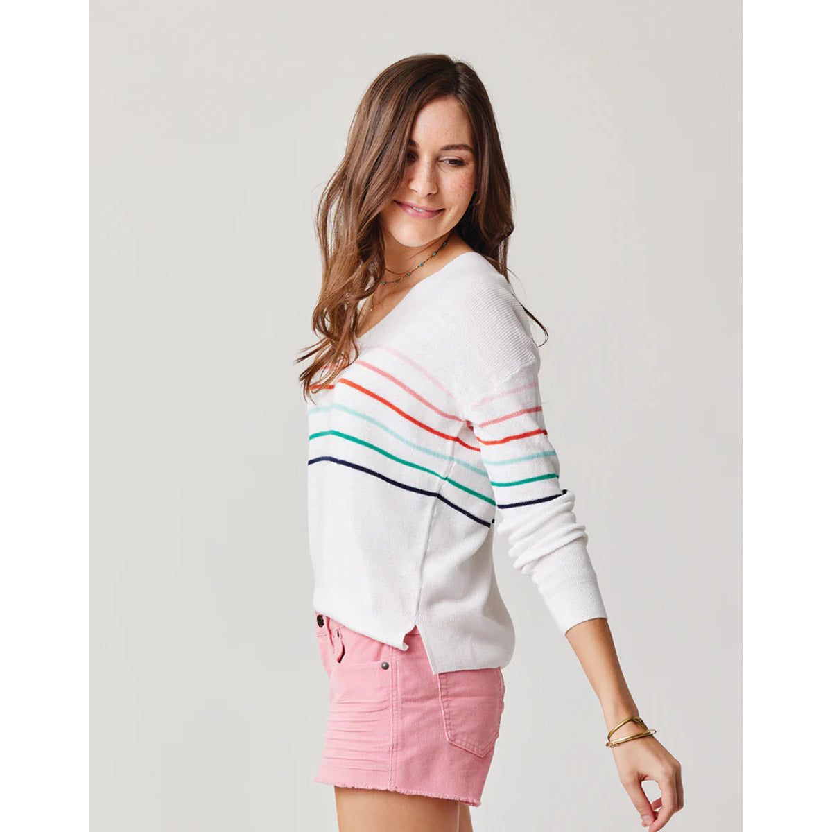 Carve Designs Women's Zella Pullover Cloud tripe / S